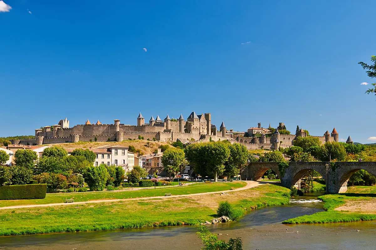 Vue sur le château de la ville de Carcassonne
