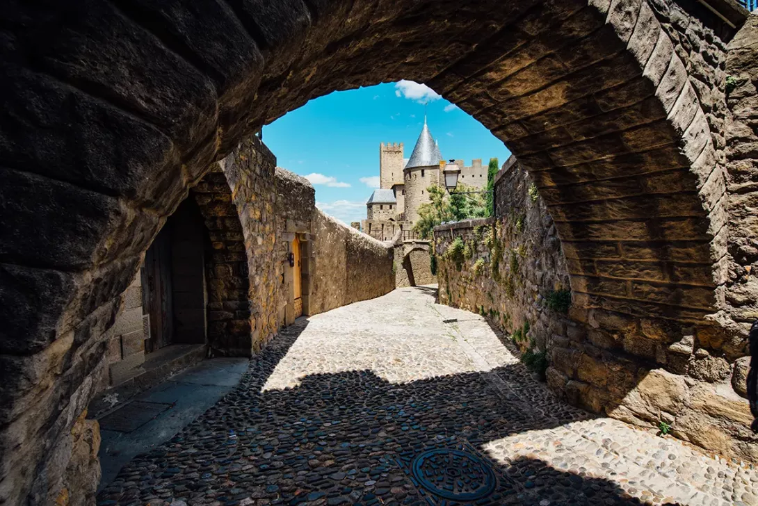 Vue sur le château de la ville de Carcassonne